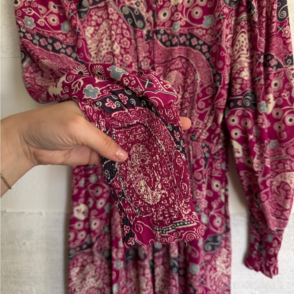 Isabel Marant Etoile Magenta Cescott Paisley Print Midi Dress - Picture 6 of 9